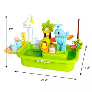 اسباب بازی سینک ظرفشویی و قلاب ماهیگیری 39 قطعه مدل 810 Vegetable Washing Basin_اسباب لوازم خانگی