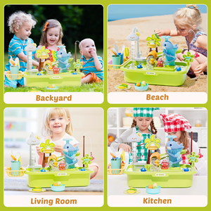 اسباب بازی سینک ظرفشویی و قلاب ماهیگیری 39 قطعه مدل 810 Vegetable Washing Basin_اسباب لوازم خانگی