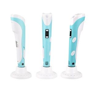 قلم طراحی سه بعدی با نمایشگر LCD و 3 عدد فیلامنت PLA رنگ آبی_ اسباب بازی علمی