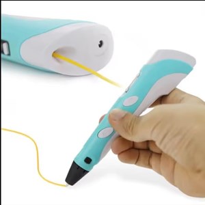 قلم طراحی سه بعدی با نمایشگر LCD و 3 عدد فیلامنت PLA رنگ آبی_ اسباب بازی علمی