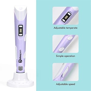 قلم طراحی سه بعدی با نمایشگر LCD و 3 عدد فیلامنت PLA رنگ بنفش_اسباب بازی علمی