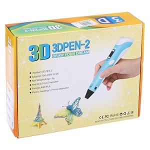 قلم طراحی سه بعدی با نمایشگر LCD و 3 عدد فیلامنت PLA رنگ بنفش_اسباب بازی علمی