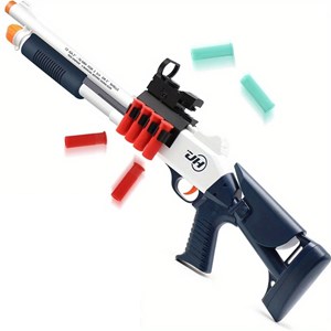 تفنگ اسباب بازی دولول پوکه پران تیر اسفنجی مدل Soft Bullet Toy Gun 2027_تفنگ اسباب بازی