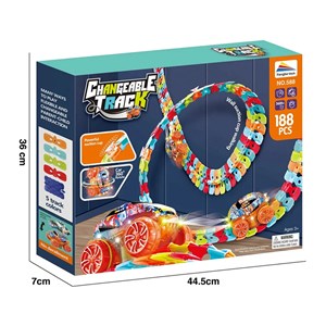 کیت ماشین بازی ریسینگ باتری خور 188 قطعه ای مدل 588 changeable track_ماشین اسباب بازی