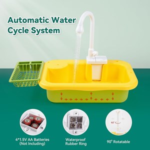 اسباب بازی سینک ظرفشویی و قلاب ماهیگیری 30 قطعه طرح اردک_ اسباب بازی لوازم خانگی