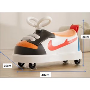 چهار چرخ موزیکال و چراغدار کودک طرح کتانی نایک رنگ صورتی_دوچرخه