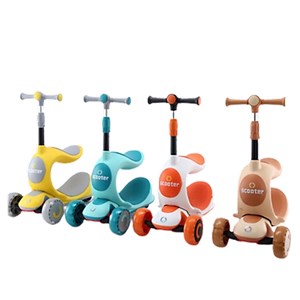 اسکوتر سه چرخه چند کاره SCOOTER 3 in 1 با چرخ های چراغدار ژله ای_اسکوتر