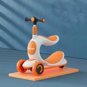 اسکوتر سه چرخه چند کاره SCOOTER 3 in 1 با چرخ های چراغدار ژله ای_اسکوتر