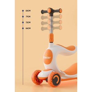 اسکوتر سه چرخه چند کاره SCOOTER 3 in 1 با چرخ های چراغدار ژله ای_اسکوتر