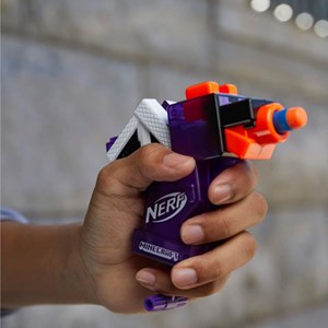 تفنگ اسباب بازی نرف Nerf با تیر اسفنجی مدل ماینکرافت Minecraft رنگ بنفش_تفنگ اسباب بازی