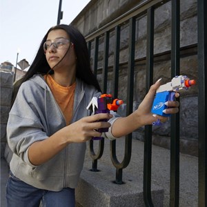 تفنگ اسباب بازی نرف Nerf با تیر اسفنجی مدل ماینکرافت Minecraft رنگ بنفش_تفنگ اسباب بازی