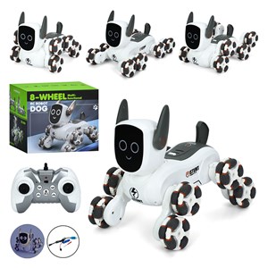 ربات اسباب بازی سگ کنترلی هوشمند با هشت‌ چرخ و چرخش 360 درجه مدل JJRC Q193_ربات اسباب بازی
