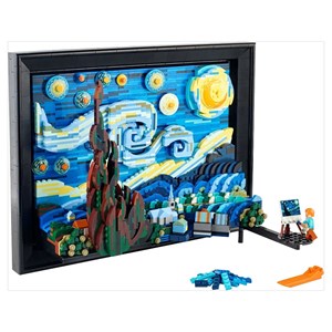 لگو قاب عکس ون گوگ شب پر ستاره (3D دیواری) 2316 قطعه مدل Vincent Van Gogh The Starry Night_Building 9907_لگو