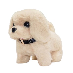 سگ خانگی به همراه قفس و وسایل آرایشی رنگ کرم کد 1059_عروسک رباتیک