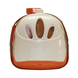 گربه خانگی به همراه قفس و وسایل آرایشی رنگ سفید کرم کد 1062_عروسک رباتیک