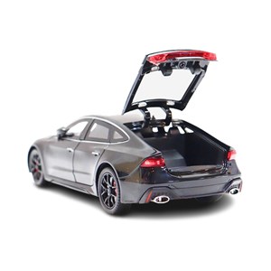 ماشین فلزی آئودی موزیکال با چراغ، کمک‌ فنر و درب‌ های بازشو رنگ مشکی_ماشین اسباب بازی