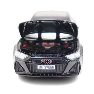 ماشین فلزی آئودی موزیکال با چراغ، کمک‌ فنر و درب‌ های بازشو رنگ مشکی_ماشین اسباب بازی