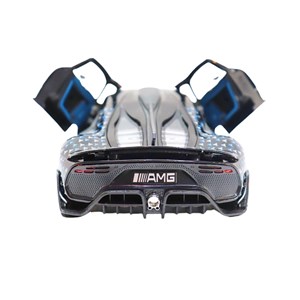 ماشین فلزی بنز موزیکال با چراغ، کمک‌ فنر و درب‌ های بازشو رنگ مشکی_ماشین اسباب بازی