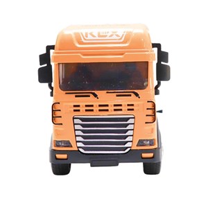 ماشین تریلی فلزی موزیکال با چراغ روشن و کانکس بازشو رنگ نارنجی_ماشین اسباب بازی