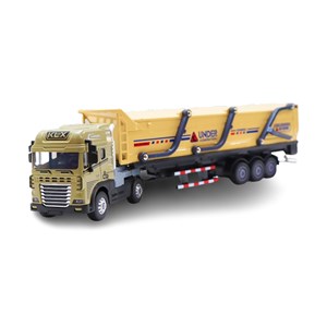 ماشین تریلی فلزی موزیکال با چراغ روشن و کانکس بازشو_ماشین اسباب بازی