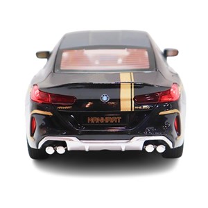 ماشین فلزی BMW موزیکال با چراغ، کمک‌ فنر و درب‌ های بازشو رنگ مشکی_ماشین اسباب بازی