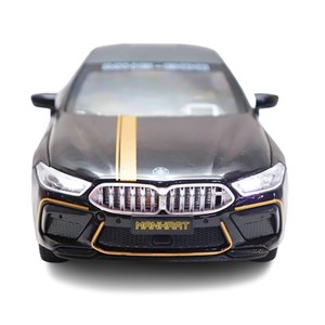 ماشین فلزی BMW موزیکال با چراغ، کمک‌ فنر و درب‌ های بازشو رنگ مشکی_ماشین اسباب بازی