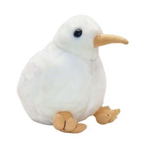 عروسک پولیشی اورجینال پرنده کیوی رنگ سفید 20 سانتی_عروسک