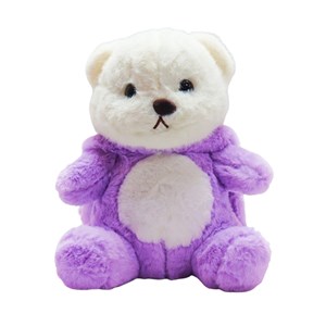 عروسک پولیشی اورجینال خرس کلاه دار بنفش 26 سانتی_عروسک