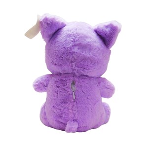 عروسک پولیشی اورجینال خرس کلاه دار بنفش 26 سانتی_عروسک