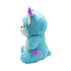 عروسک پولیشی اورجینال خرس کلاه دار آبی فیروزه ای 26 سانتی_عروسک