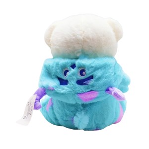 عروسک پولیشی اورجینال خرس کلاه دار آبی فیروزه ای 26 سانتی_عروسک