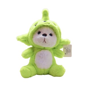 عروسک پولیشی اورجینال خرس کلاه دار سبز 26 سانتی_عروسک