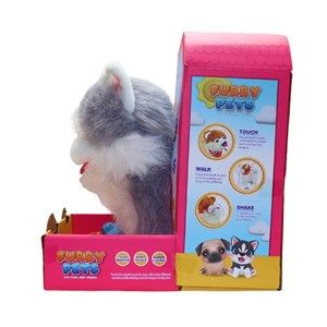 عروسک رباتیک گربه پشمالو موزیکال سنسور دار با دسته ی کنترلی رنگ طوسی مدل 5535_عروسک رباتیک