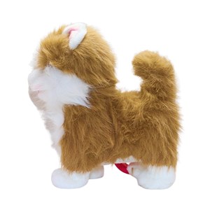 عروسک رباتیک گربه پشمالو موزیکال سنسور دار با دسته ی کنترلی رنگ قهوه ای مدل 5535_عروسک رباتیک