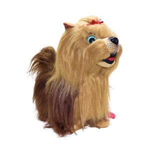 عروسک رباتیک سگ پشمالو موزیکال سنسور دار با دسته ی کنترلی رنگ قهوه ای مدل 5535_عروسک رباتیک