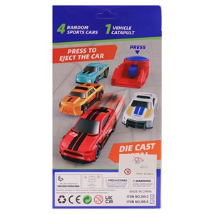 ست ماشین مسابقه‌ ای فلزی با پرتابگر مجموعه 4 عددی مدل 2853_2 Alloy Car Catapult_ماشین اسباب بازی