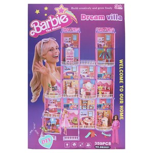 ست خانه عروسکی باربی 6 طبقه همراه با وسایل و عروسک مدل BB2023_اسباب بازی لوازم خانگی