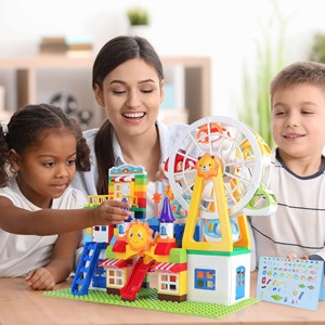 لگو دوپلو دو حالته شهربازی و چرخ و فلک 182 قطعه مدل LXA919_لگو