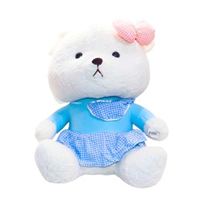 عروسک پولیشی اورجینال خرس پاپیون صورتی 52 سانتی_عروسک