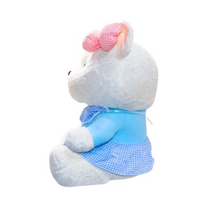 عروسک پولیشی اورجینال خرس پاپیون صورتی 52 سانتی_عروسک