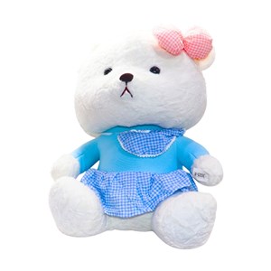 عروسک پولیشی اورجینال خرس پاپیون صورتی 52 سانتی_عروسک