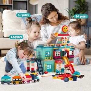 لگو دوپلو شهربازی همراه با قطار 307 قطعه مدل LXA921_لگو