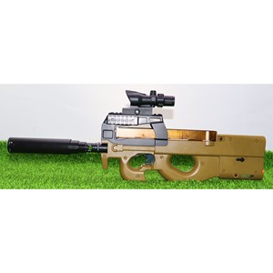 تفنگ اسباب‌ بازی شارژی تیر ژله‌ ای با نور LED و صدای شلیک مدل FNP90 SY509C_تفنگ اسباب بازی