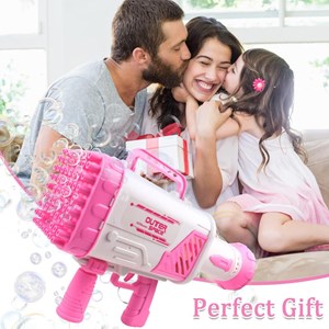 تفنگ اسباب بازی حباب ساز شارژی چراغ دار با 64 سوراخ مدل Rocket Bubble Gun_تفنگ اسباب بازی