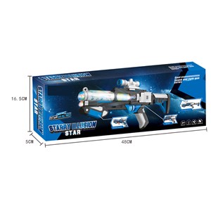 تفنگ اسباب بازی موزیکال چراغدار طرح فضایی مدل Starry Illusion Star Electric Gun 817_تفنگ اسباب بازی