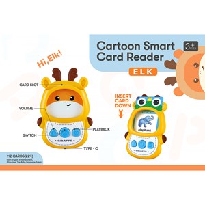 فلش کارت صوتی آموزشی با 112 کارت دو طرفه انگلیسی طرح گوزن مدل Smart Cartoon Card Reader 8804_بازی فکری