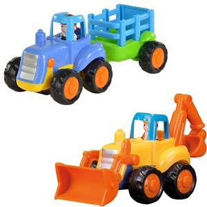 بسته دو عددی ماشین اسباب بازی تراکتور و بیل مکانیکی هولی تویز مدل Hola Toys 326_ماشین اسباب بازی