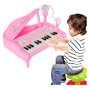 اسباب بازی پیانو آموزشی 24 کلید مدل 1505 صورتی_اسباب بازی موسیقی