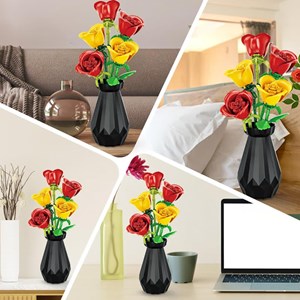 لگو گل رز رنگی و گلدان مدل 3026