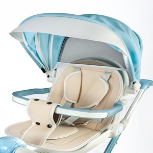 اسکوتر تعادلی کالسکه ای سه چرخ چراغدار و موزیکال مدل ms-113 رنگ آبی